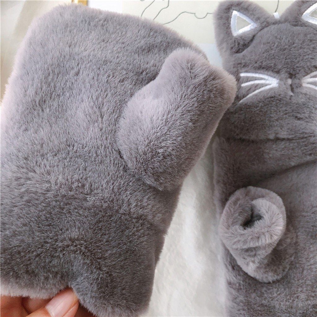 Cat Plush Touchscreen Gloves
