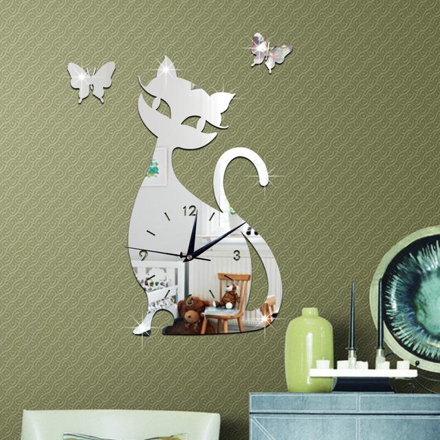 Cat Shaped Wall Clock