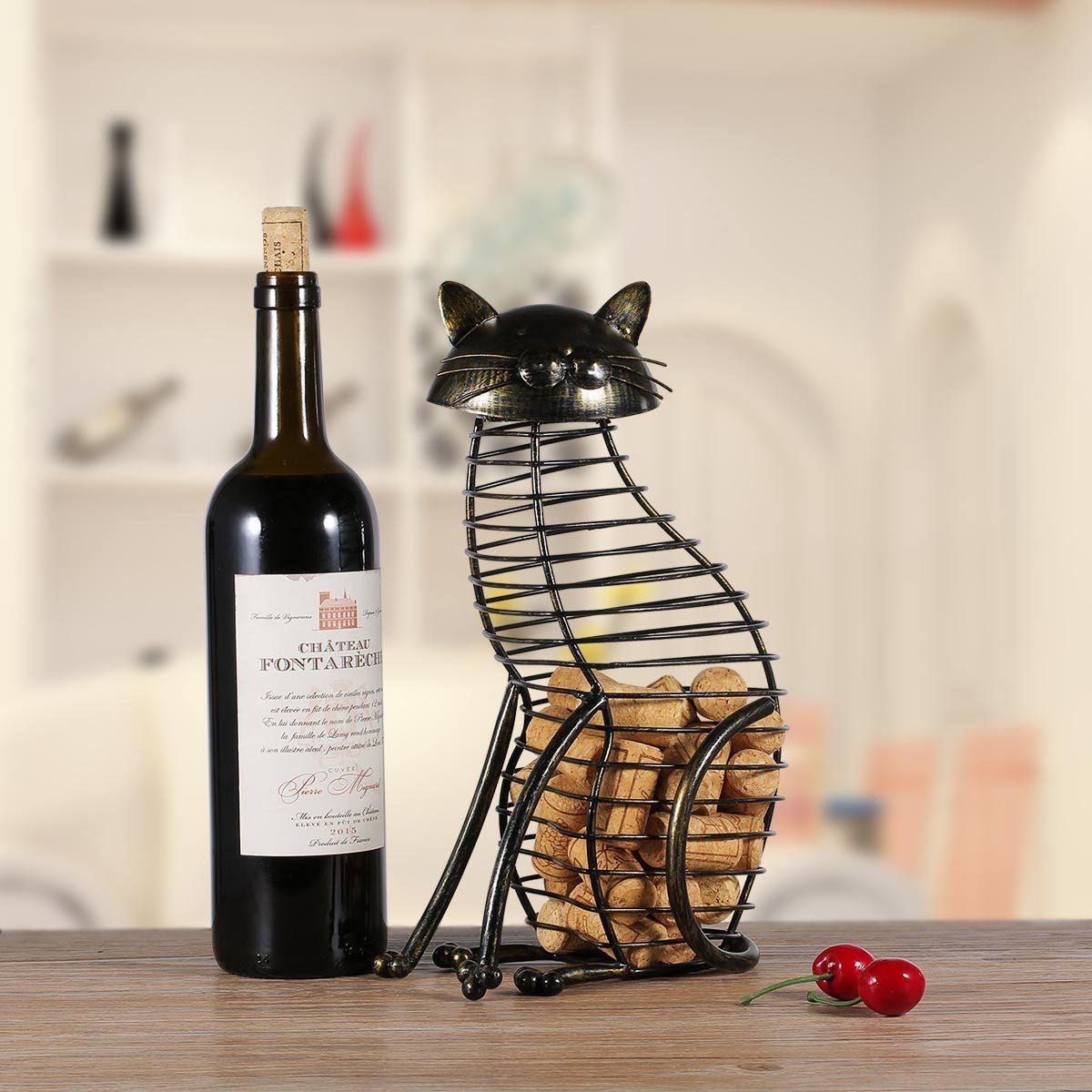 Cat Shaped Wine Cork Container
