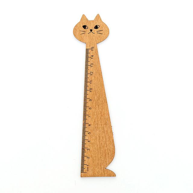 Cat Straight Wooden Ruler