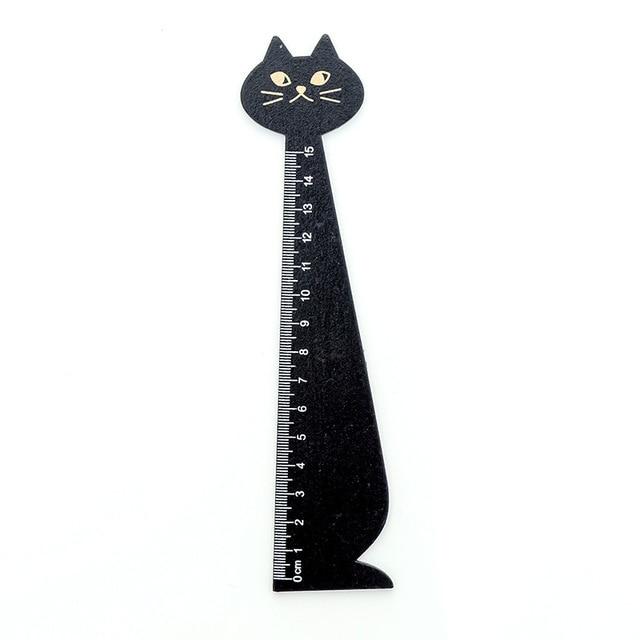 Cat Straight Wooden Ruler