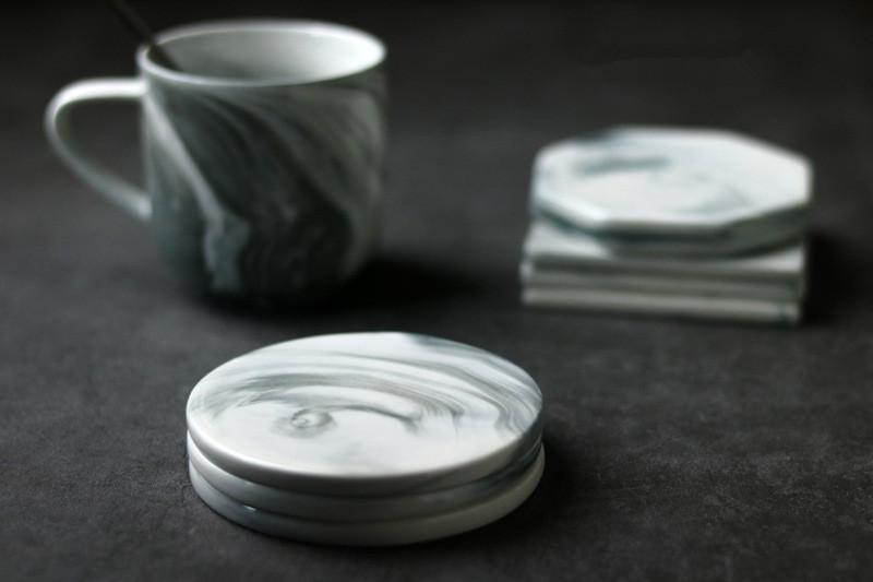 Marble Pattern Ceramic Cup Coaster