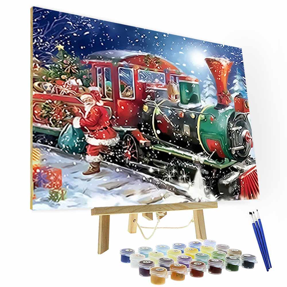 Paint by Numbers Kit -   Christmas Painting Train Deco26