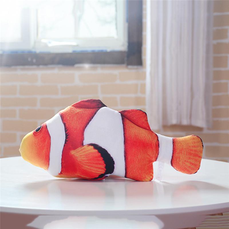 Clown Fish Shape Cat Pillow Catnip Pocket Toy