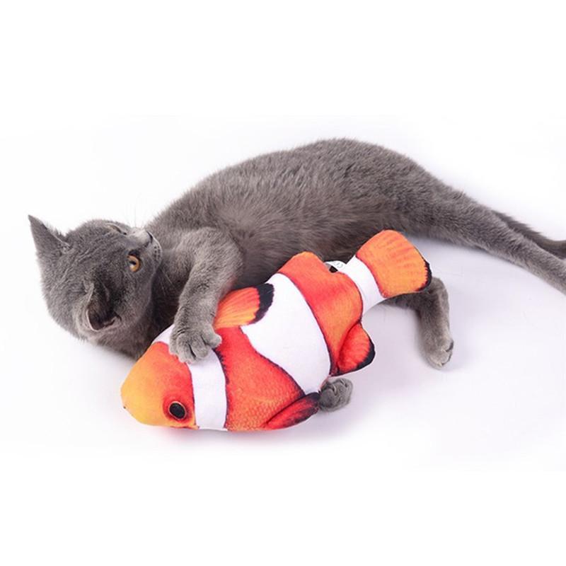 Clown Fish Shape Cat Pillow Catnip Pocket Toy