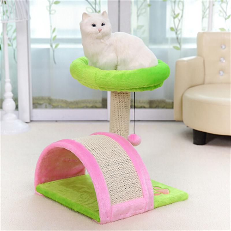 Colorful Cat Toy Scratching Wood Climbing Frame Furniture