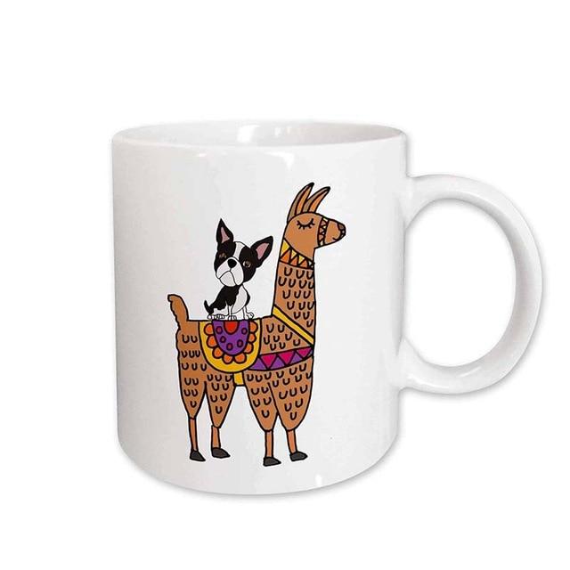 Cool Terrier Dog Riding Llama Mug