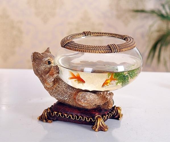 Creative Cat Statue Fish Tank