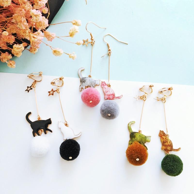 Creative Cute Coloured Cat Earrings