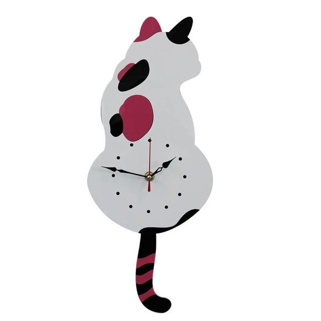 Creative Cute Wagging Tail Cat Wall Clock