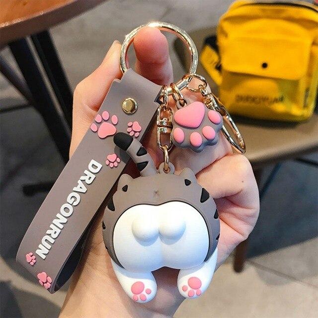 ﻿Cute Cat Butt Keychain