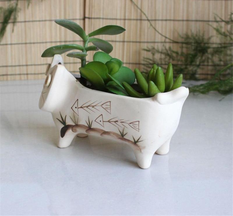 Cute Ceramic Cat Mini Flower Pot