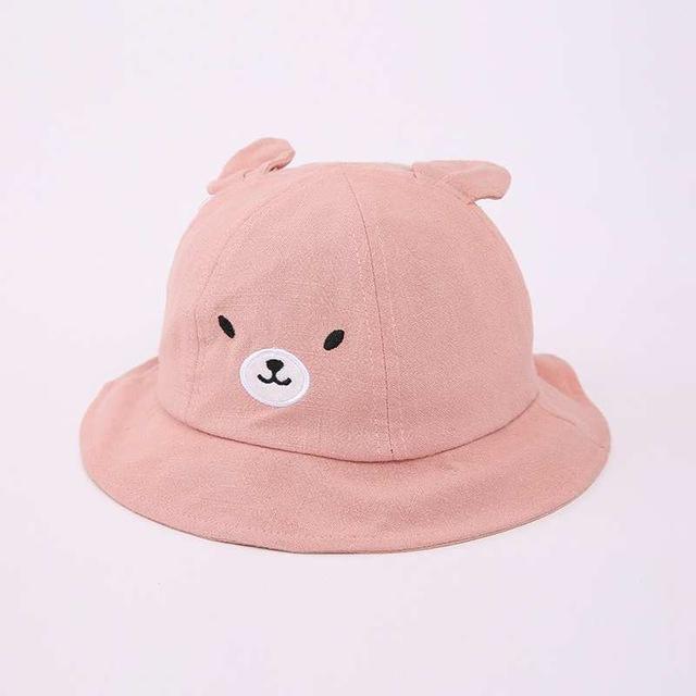Cute Embroidered Bear Design Bucket Hat