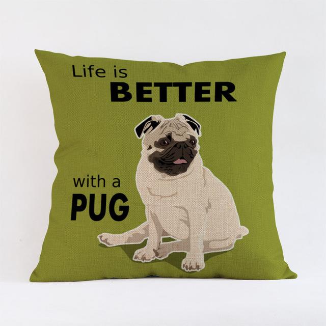 Cute Pug Design Pillow Case﻿