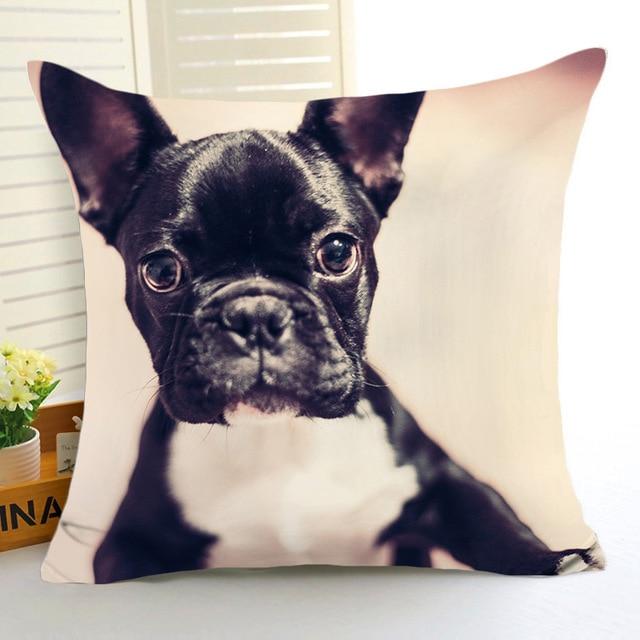 Cute Puppy Dogs Print Cushion Cover