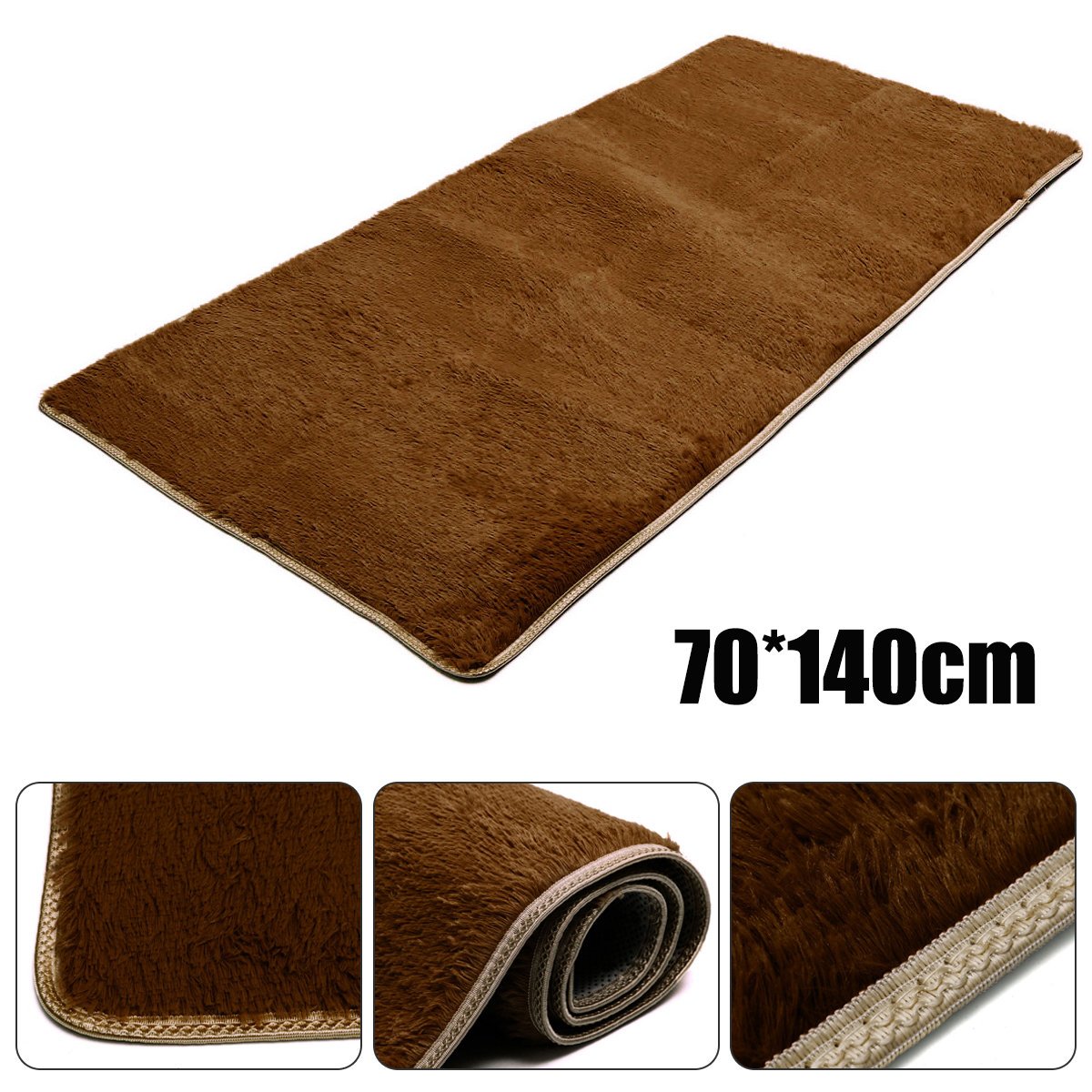 70x140cm Bedroom Living Room Soft Shaggy Anti Slip Carpet Absorbent Mat
