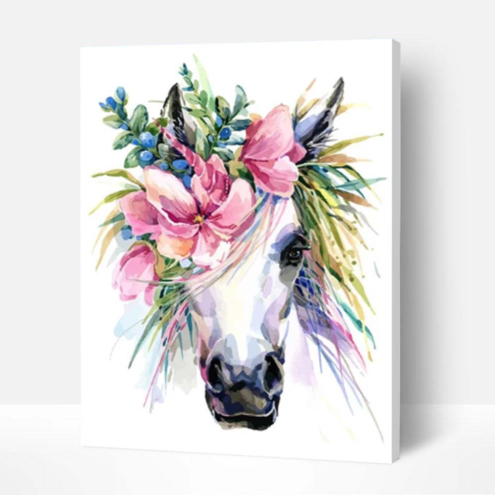 Paint by Numbers Kit - Flower Horse Head Deco26