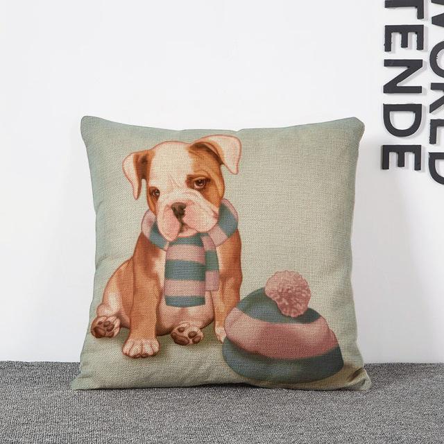 Decorative Dog Design Cushion Cover