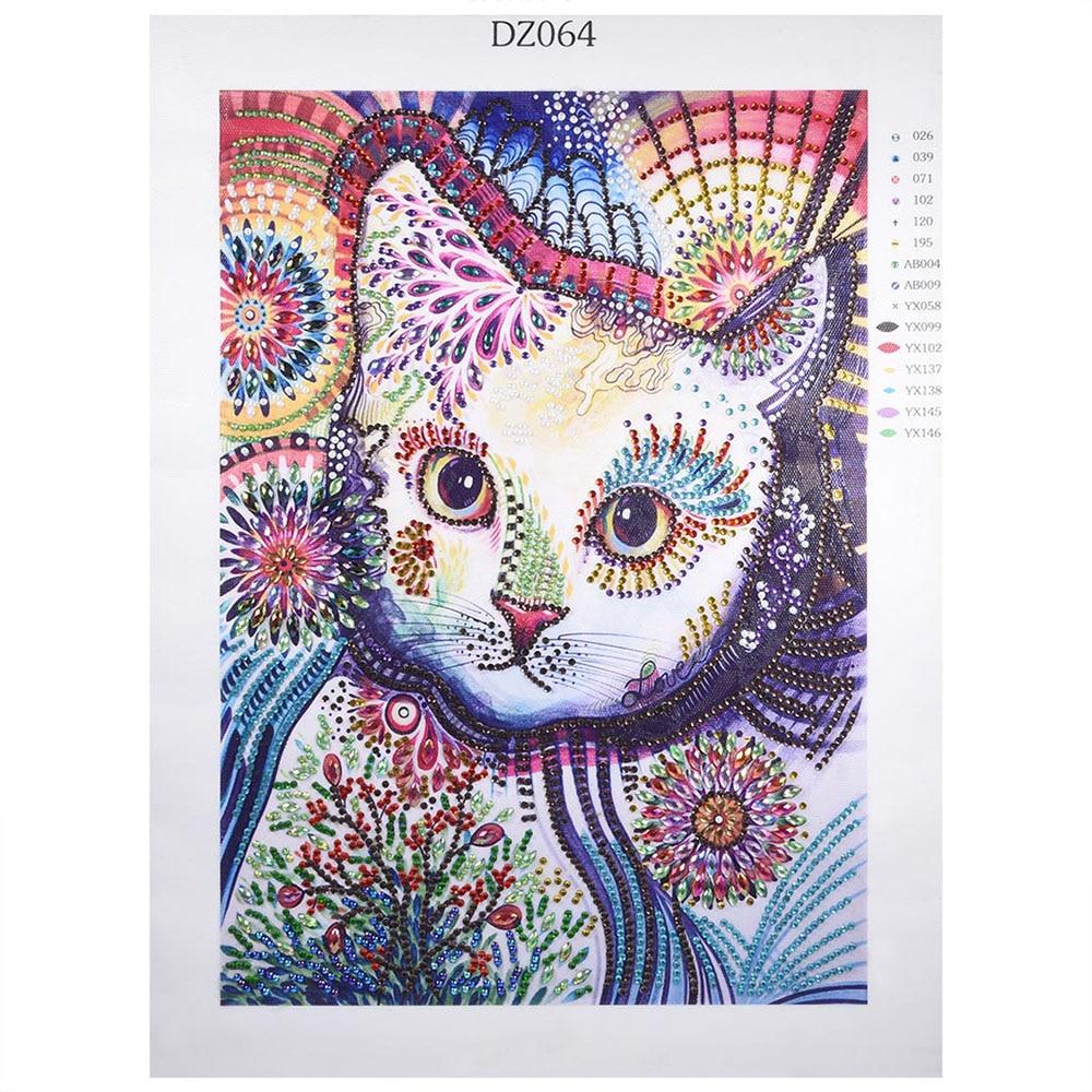 DIY 5D Colorful Cat Diamond Painting