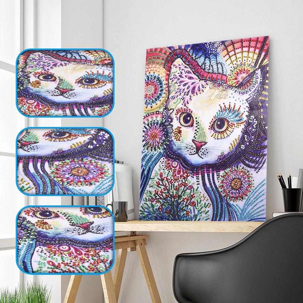 DIY 5D Colorful Cat Diamond Painting
