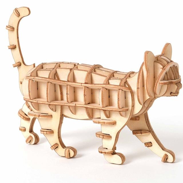 DIY Cat 3D Wooden Puzzle