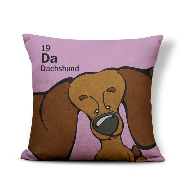 Dog Periodic Table Design Cushion Cover