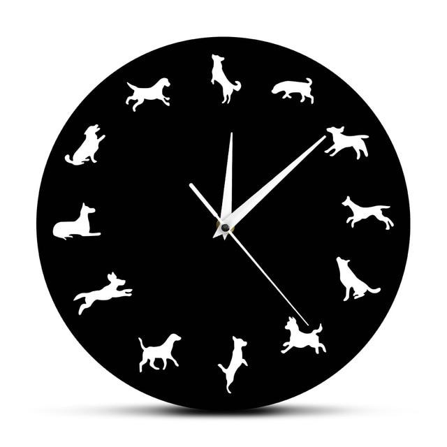 Dogs Silhouette Wall Clock