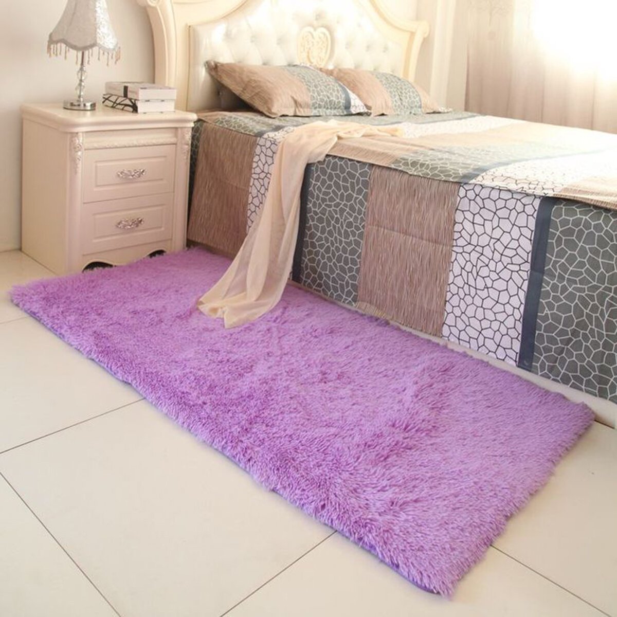 36''x24''Soft Fluffy Floor Rug Anti-skid Shaggy Area Rug Plush Non-slip Home Bedroom Living Room Carpet