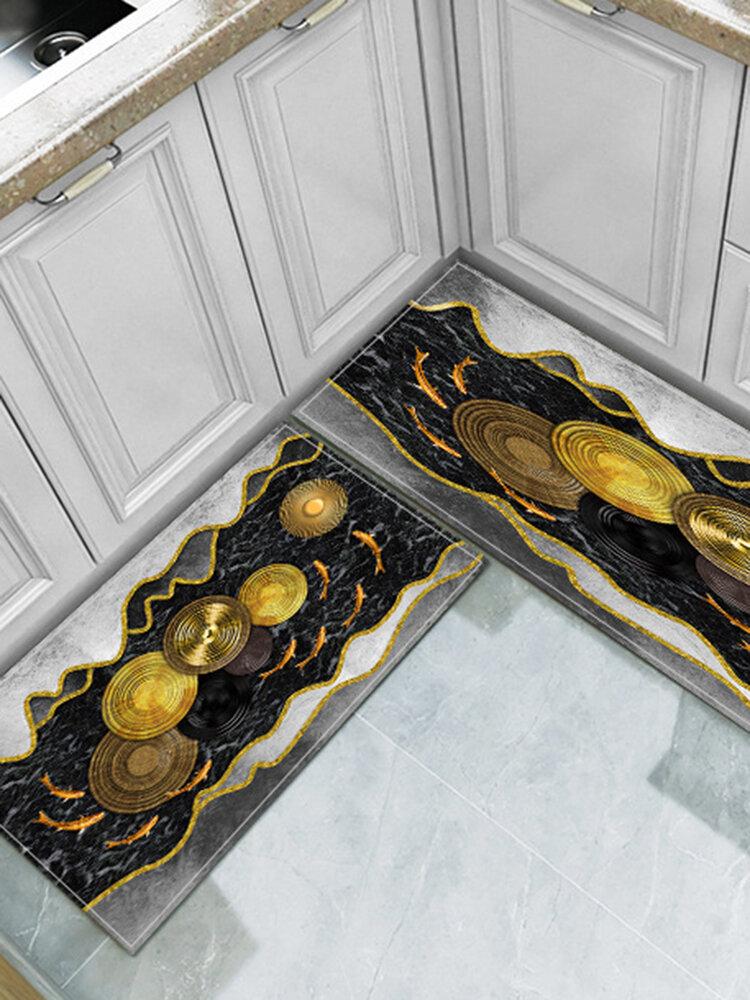 Abstract Floor Mats Flannel Water Absorption Antiskid Floor Mat Bath Room Door Mat