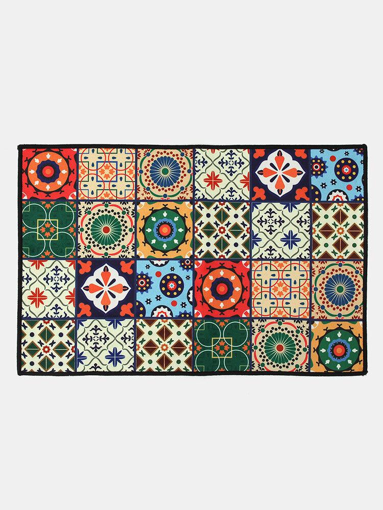 Colorful Geometric Pattern Soft Anti-slip Door Blanket Rug Carpet Kitchen Floor Mat Indoor Outdoor Decor