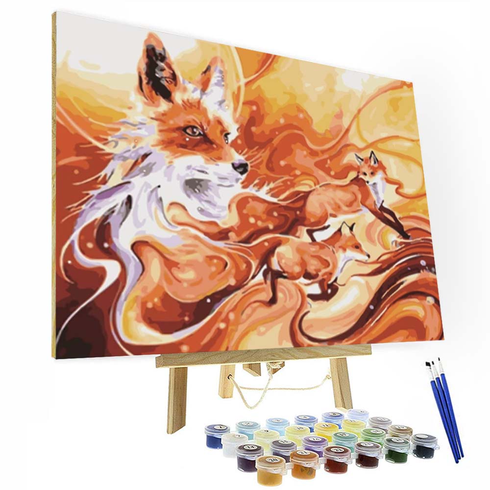 Paint by Numbers Kit - Three Foxes Deco26