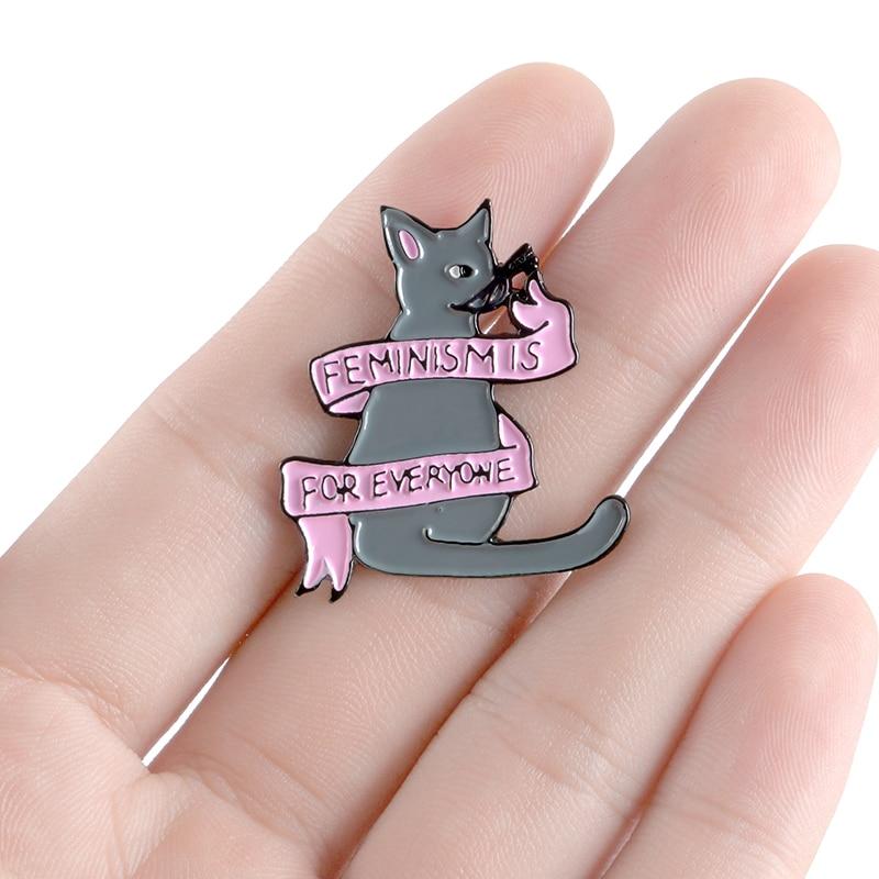 Feminism Is For Everyone Cat Pin