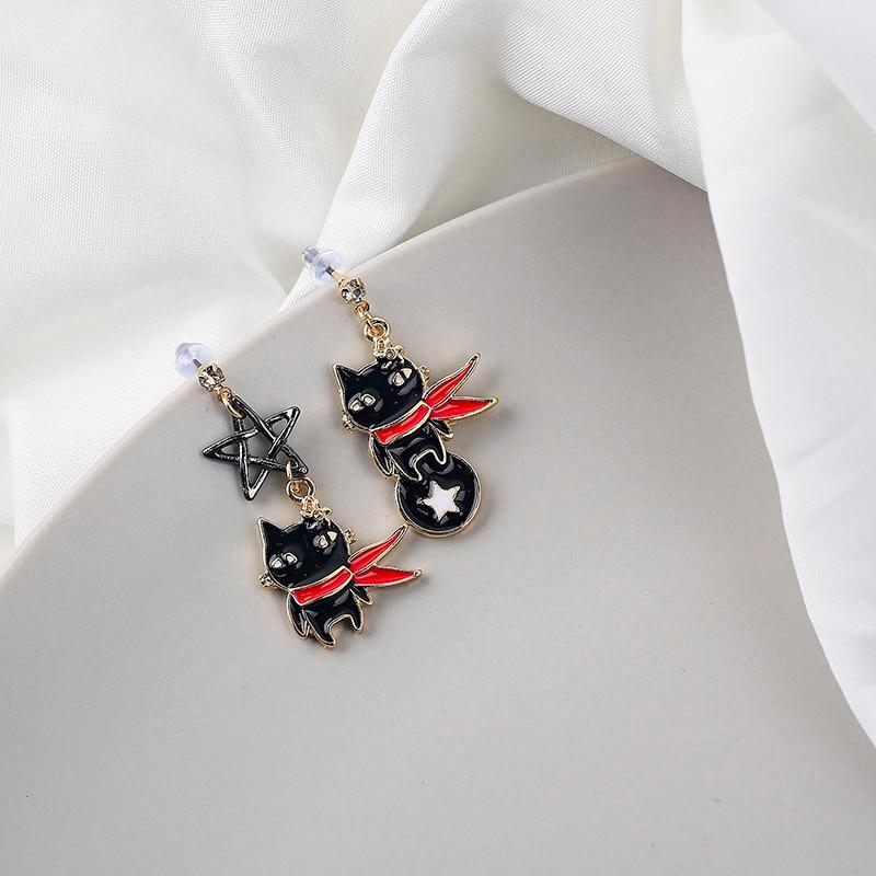 Funny Cat Ninja Earrings