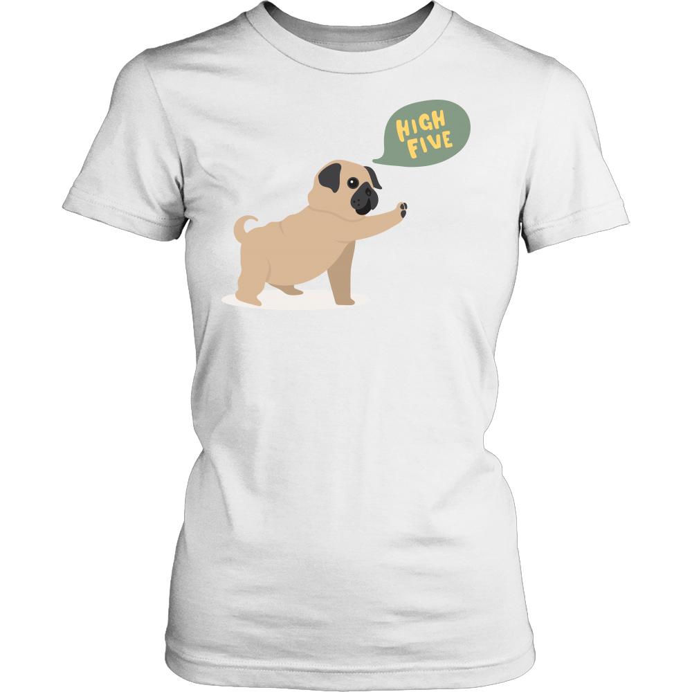 High Five Fat Pug Design Shirt