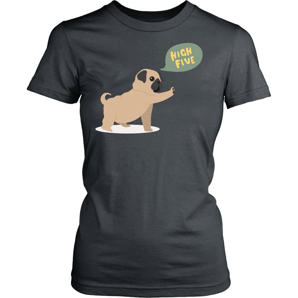 High Five Fat Pug Design Shirt