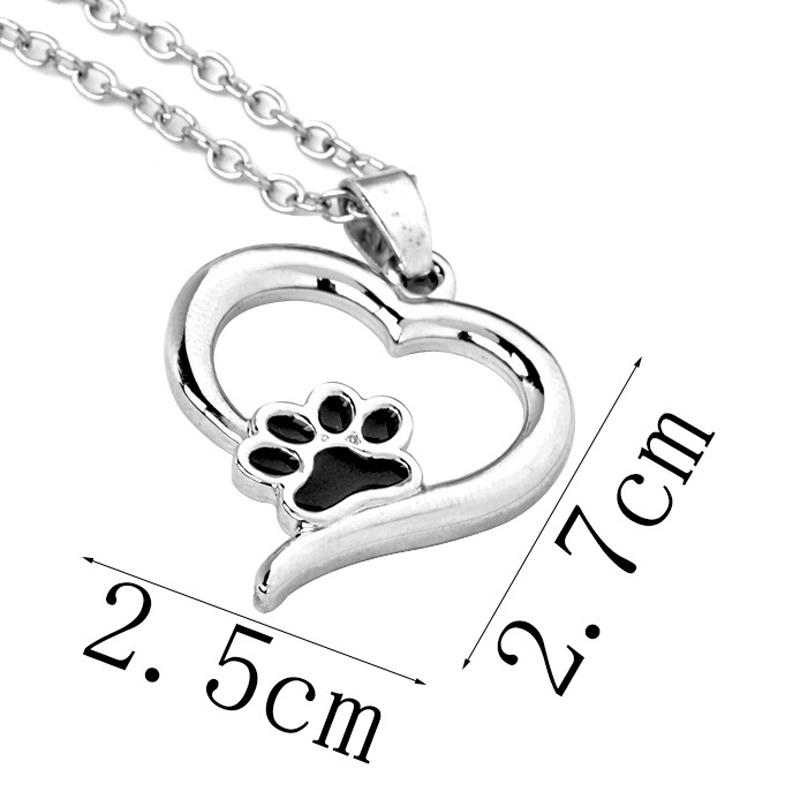 Hollow Pet Paw Footprint Chain Necklace