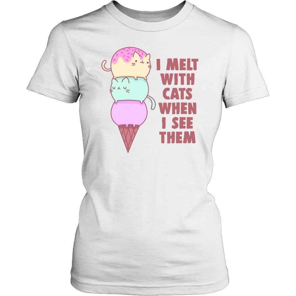 I Melt When I see Cats Statement Design T-Shirt