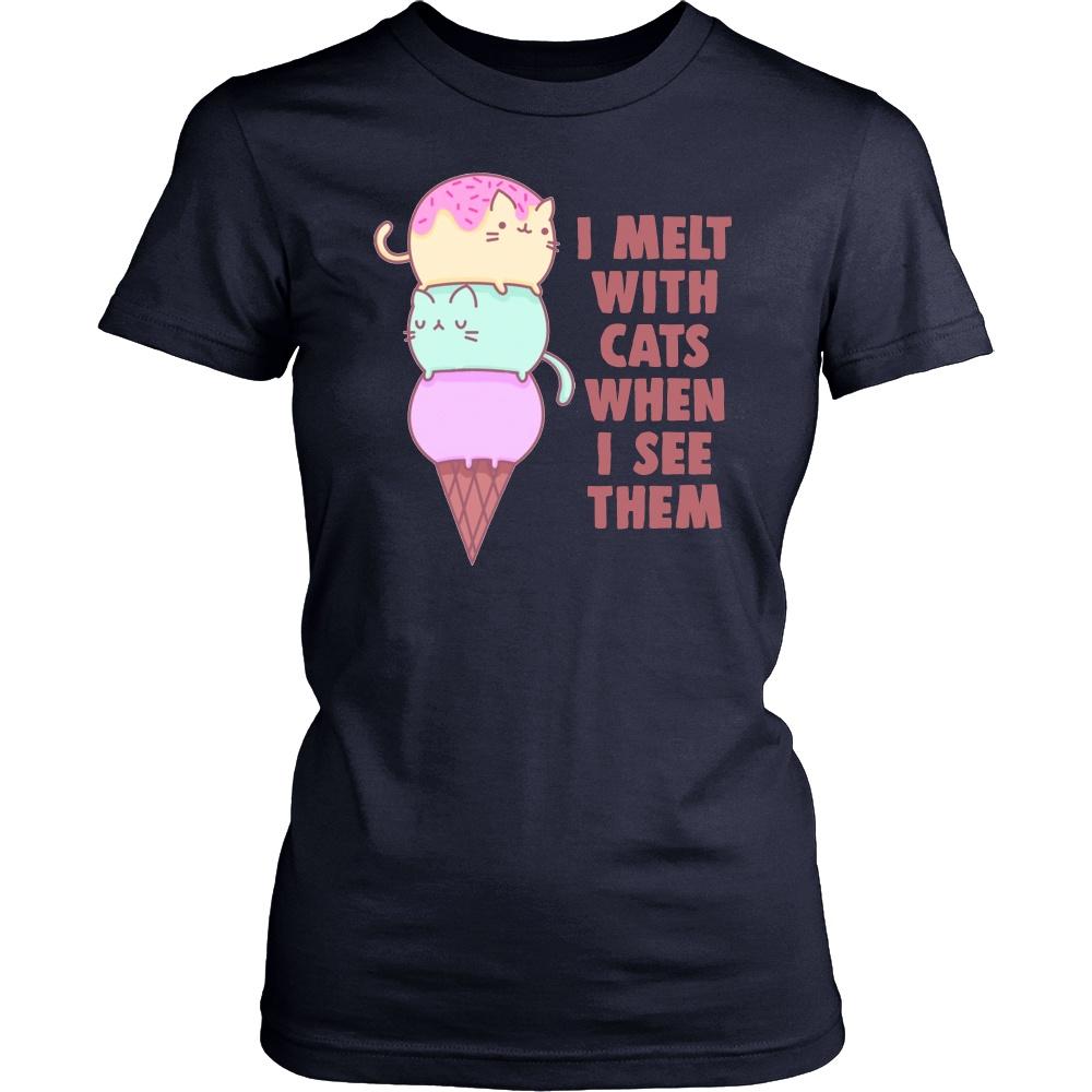 I Melt When I see Cats Statement Design T-Shirt