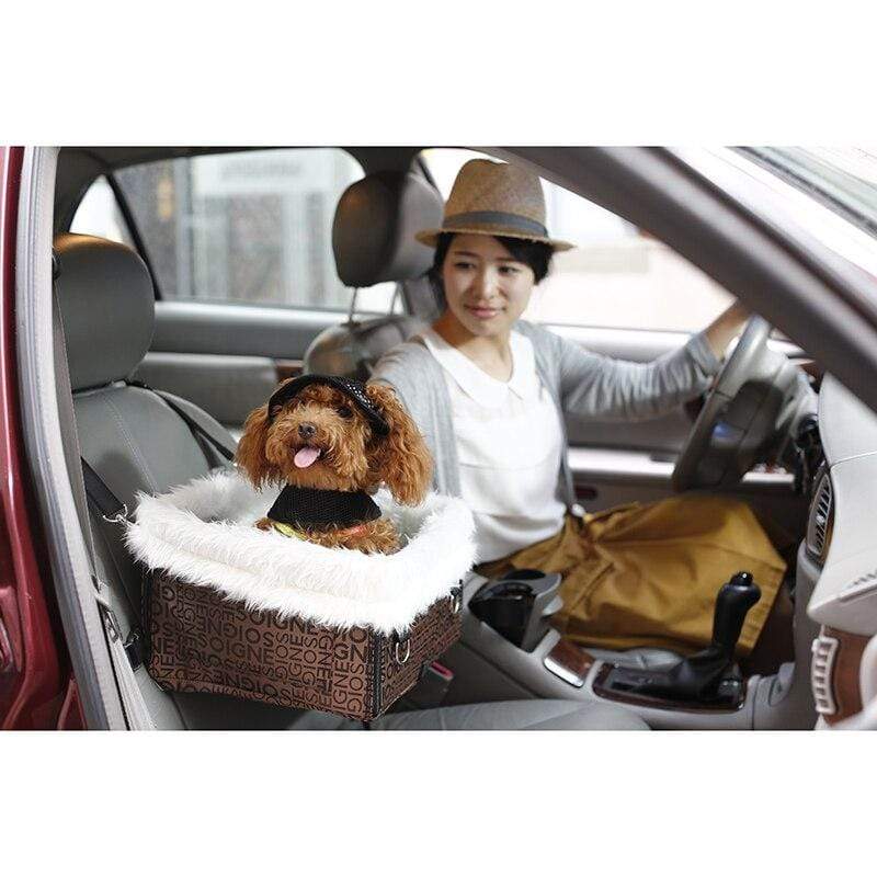 Deluxe Pet Booster Car Seat for Small and Medium Dogs, Reinforced Frame Portable Waterproof Collapsible Dog Car Carrier