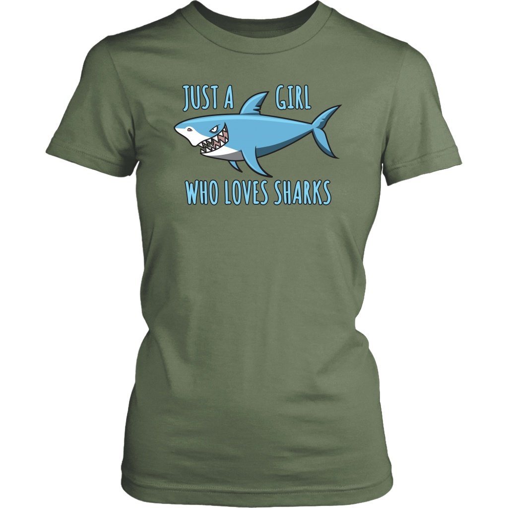 Just a Girl Love Sharks Shirt Design