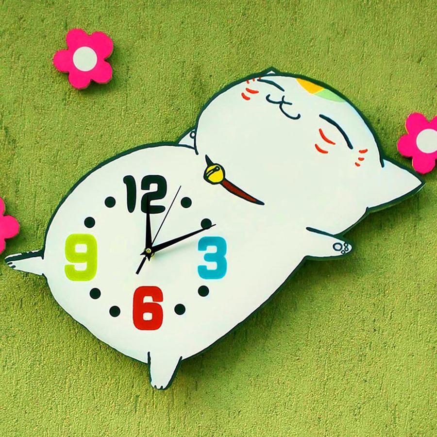 Laying Cute Cat Wall Clock