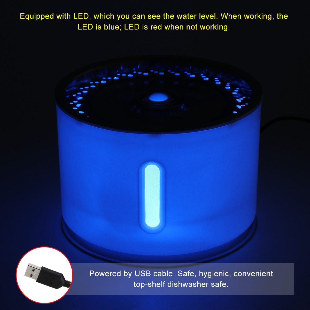 LED Pet Water Dispenser Drinking Fountain