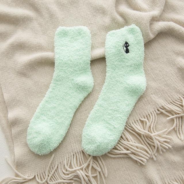 Lovely Embroidered Animal Design Plush Socks