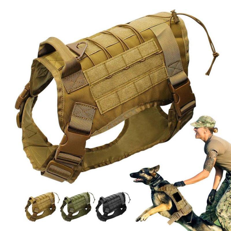 Military Patrol Adjustable Dog Harness with Handle Hunting