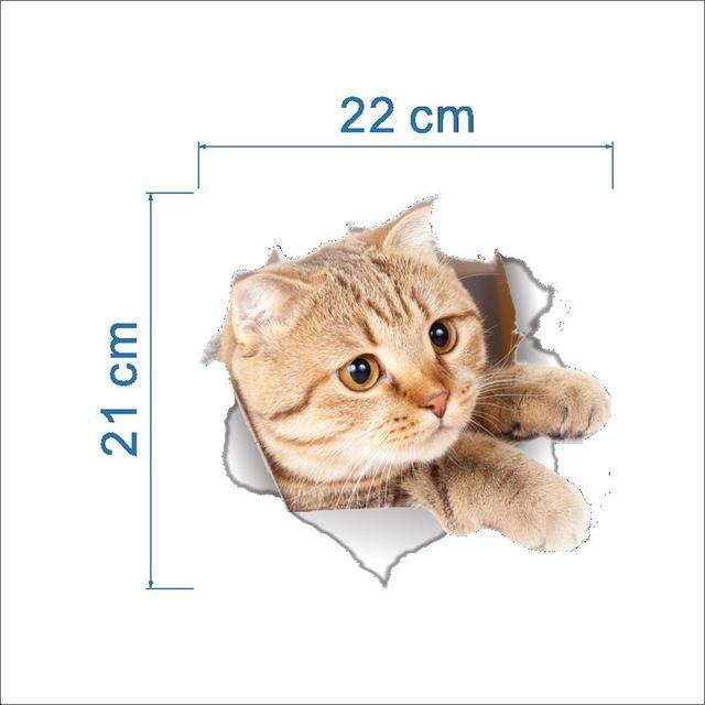 Neat 3D Cat Art Stickers Home Decoration