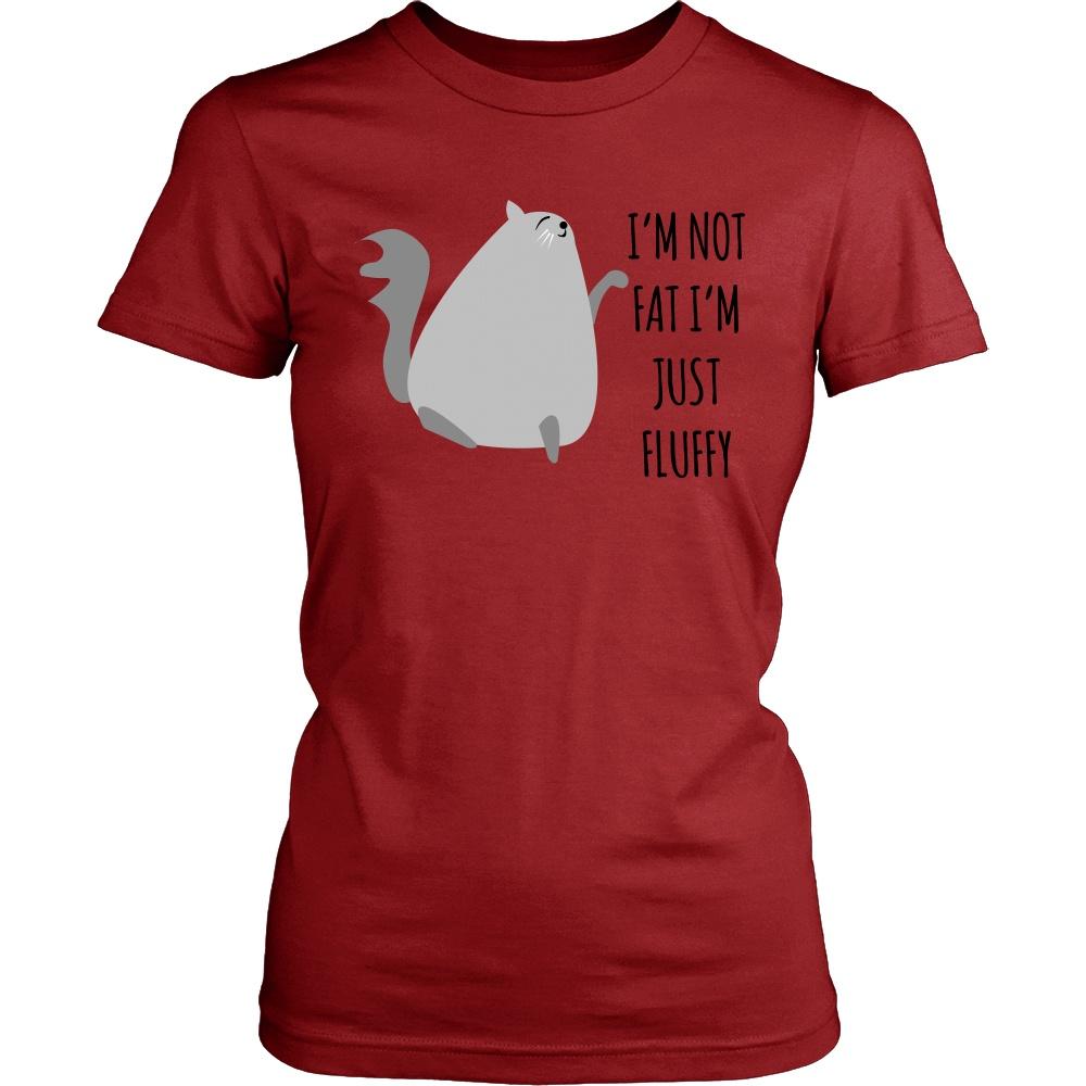 Not Fat Cat Statement Fluffy Kitty Design T-Shirt