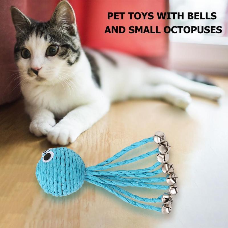 Octopus Shape Dog Cat Teasing Bell Toy