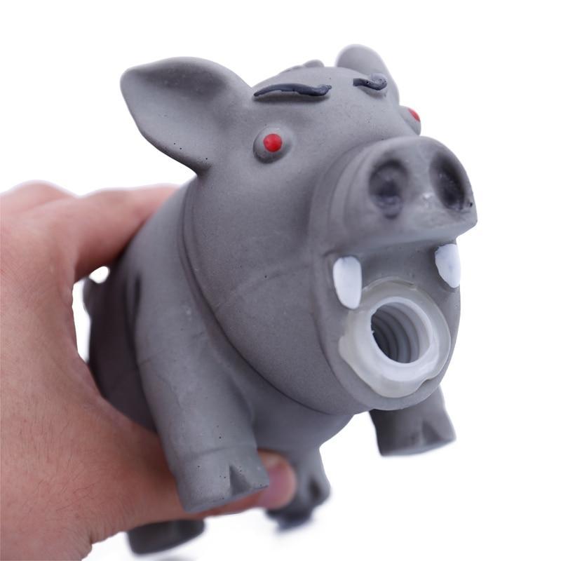 Pig Shaped Rubber Squeaky Pet Toy