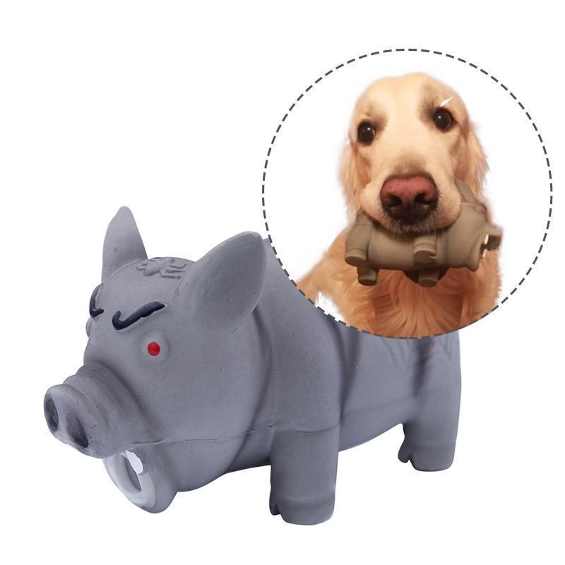 Pig Shaped Rubber Squeaky Pet Toy