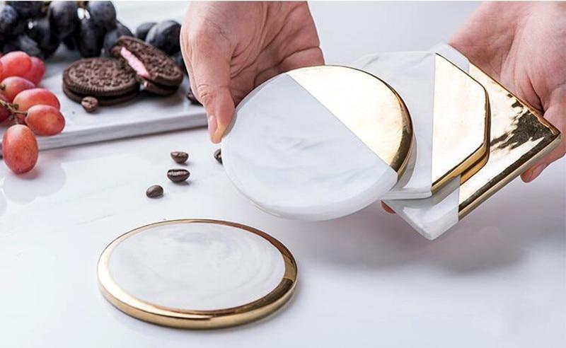 White Marble Marble Coasters